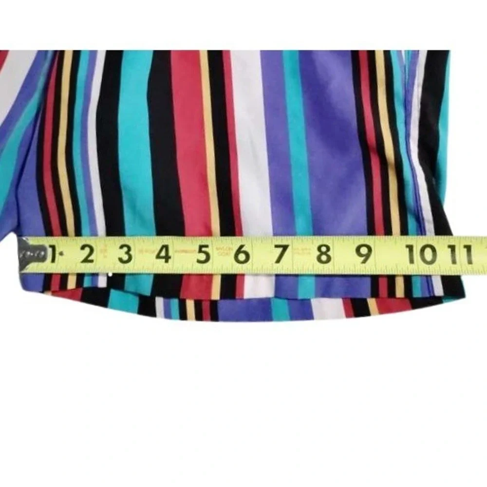 Surf Society Swimwear‎ Men's Medium Striped Elastic Waist Drawstring Swim Trunks